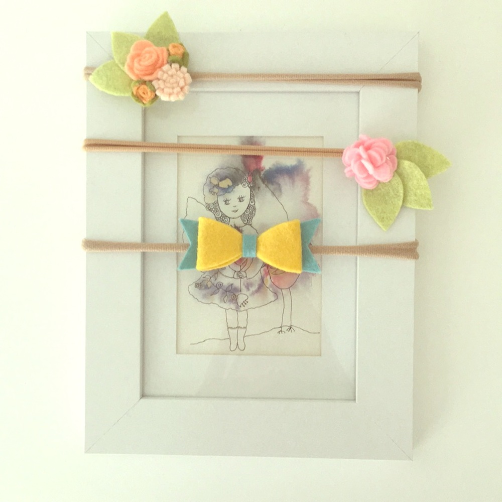 Beautiful felt headbands. Set of 3 🌺🌺🌺